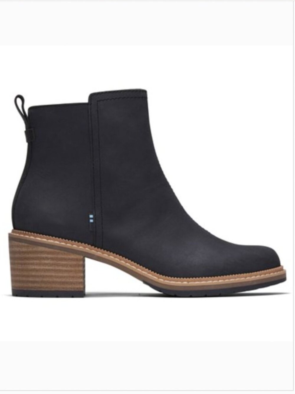 Marina Black Leather Heeled Boot